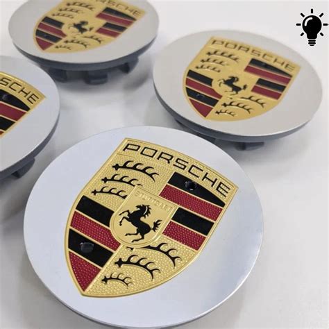 Set Of 4 Porsche Crest Center Wheel Caps Porsche Black Genuine Original