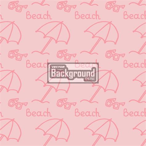 Premium Vector Seamless Pattern Vector Illustration Hand Draw Style Palm Surf Sun Beach Bikini