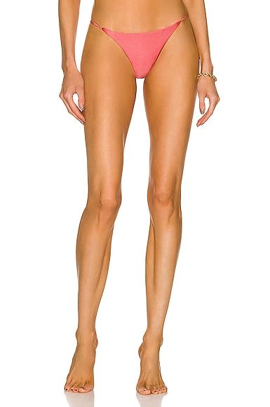 JADE SWIM Bare Minimum Bikini Bottom In Coral Sheen FWRD