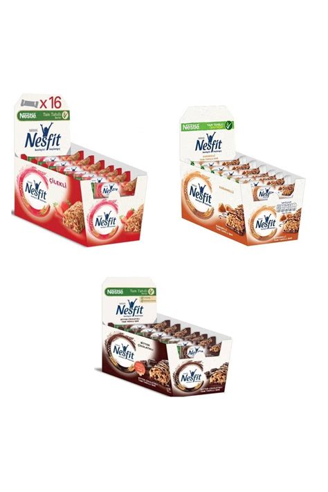 Nestle Nesfit Çilekli Karamelli Bitter Çikolatalı Tam Tahıllı Bar 23