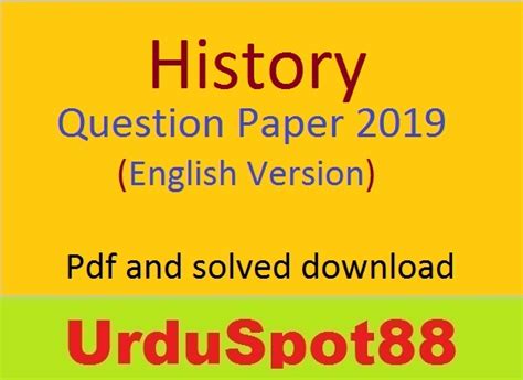 Madhyamik History questions papers 2019