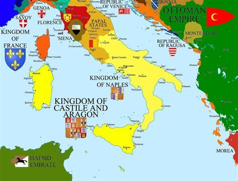 Map Of Italy During The Renaissance In The 1400s Italy History