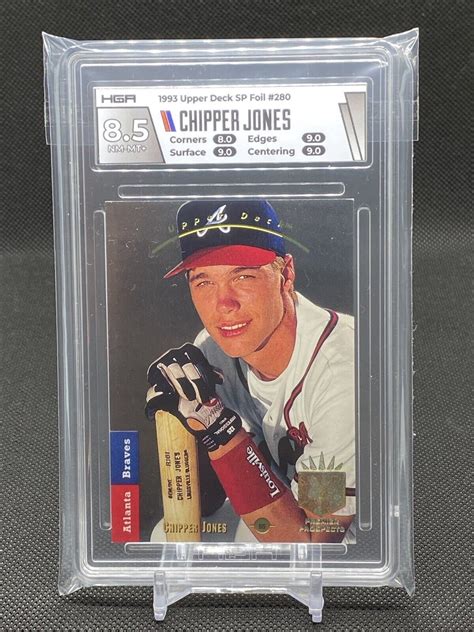 1993 Upper Deck SP Chipper Jones 280 Foil HGA 8 5 Atlanta Braves HOF