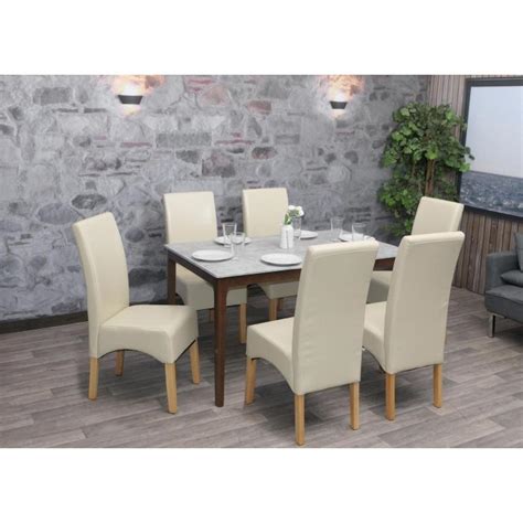 er Set Esszimmerstuhl Küchenstuhl Stuhl Latina LEDER creme helle