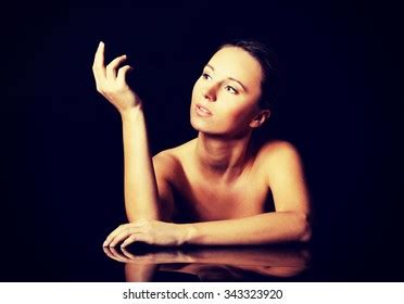 Nude Blonde Woman Posing Arms On Stock Photo 343323920 Shutterstock