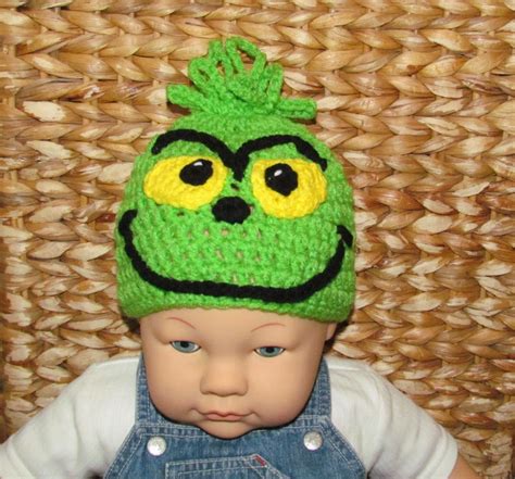 The Grinch Crochet Hat Beanie Etsy