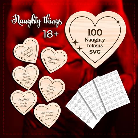 Sex Tokens SVG Naughty Date Night 18 Erotic Spicy Valentines Gift For Adults Couples Bedroom