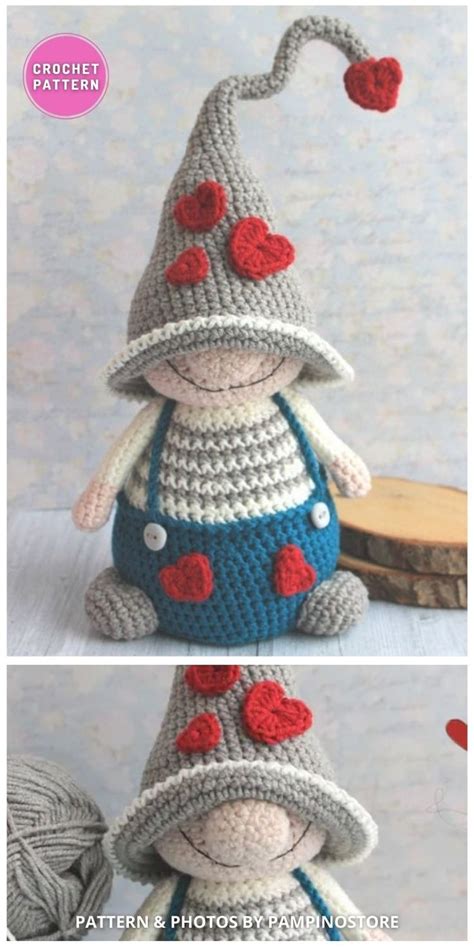 8 Crochet Amigurumi Valentine Heart Gnome Patterns 8crochet Amigurumi