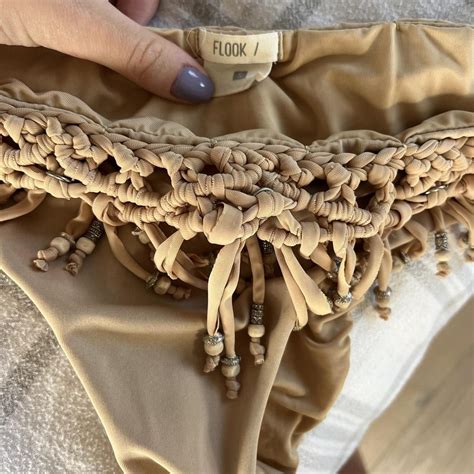 Tan And Cream Crochet Bikini Set Beachyvibes Depop