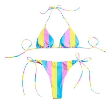 Conjunto De Bikini G Swimsuit Con Estampado De Hojas Para Mu Meses Sin Inter S