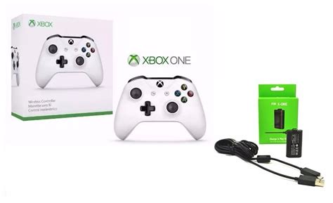 Kit Controle Xbox One S Branco Bateria Recarregavel E Cabo R 255