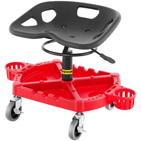 VEVOR Rolling Garage Stool, 300LBS Capacity, Adjustable Height from 18 ...