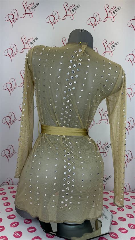 Swarovski Nude Robe Beach Cover Up Pinklips Etsy