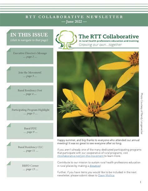 June 2022 Newsletter Now Available The RTT Collaborative