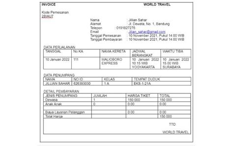 contoh invoice penjualan pembayaran gratis