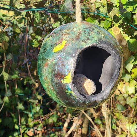 Mangeoire Verte Pour Oiseaux Raku La Plan Te Verte C Ramique Raku