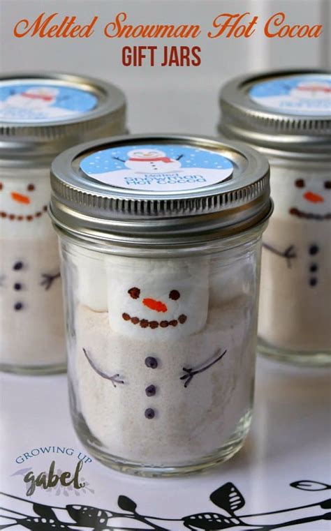 Melted Snowman Hot Chocolate Gift Jars