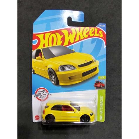 Hot Wheels 風火輪 99 HONDA CIVIC TYPE R EK9 喜美 黃色 D 蝦皮購物