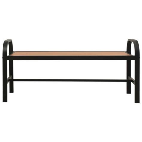 LEX Banc De Jardin 124 5 Cm Acier Et WPC Marron Et Noir Qqmora