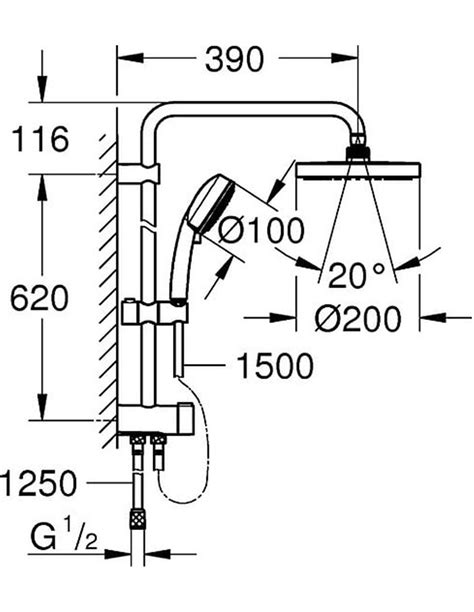 27394002 Tempesta Cosmopolitan System 200 Shower System With Diverter ...