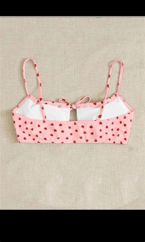 Strawberry Bikini Top Women S Fashion Swimwear Bikinis Swimsuits On Carousell