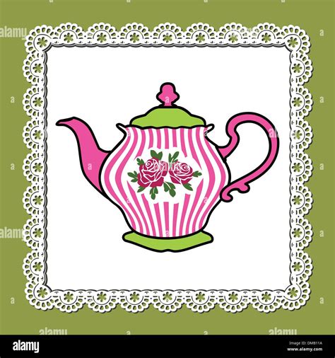 Vintage teapot illustration roses hi-res stock photography and images ...