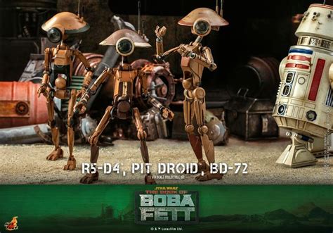 R D Pit Droid And Bd Sixth Scale Figure Set By Hot Toys Hot Toys Space Art Star Wars