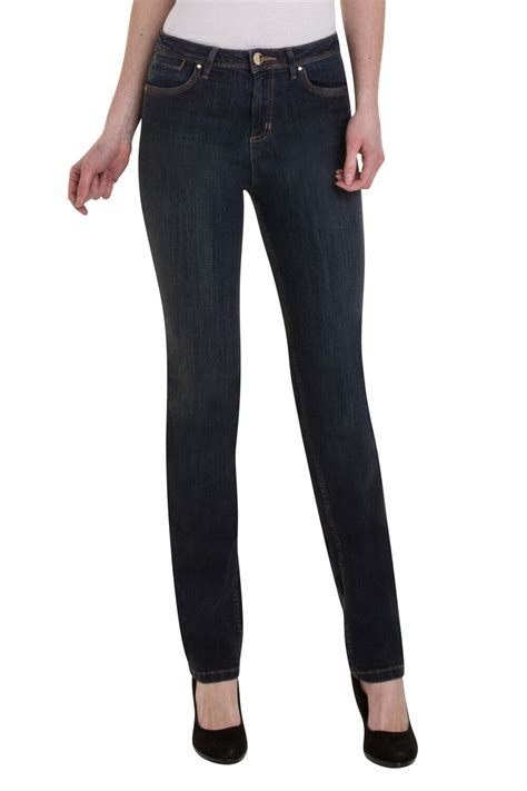 Ex Mands Ladies Per Una Roma Rise Straight Leg Stretch Denim Jeans Marks