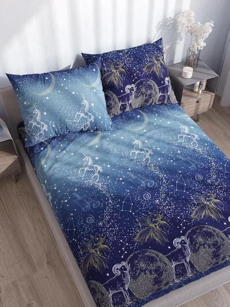 Простыня Сказка Утренняя звезда натяжная на резинке, 180x200, темно ...