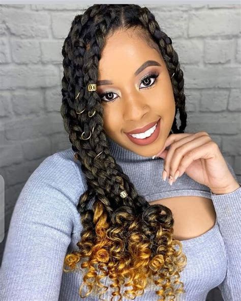 Jumbo Knotless Box Braids With Curls Sherybrick