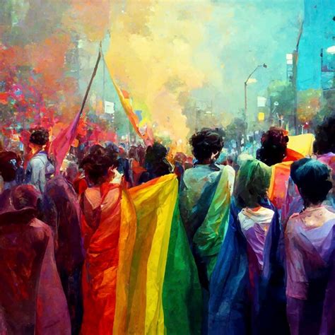 Premium Photo Gay Pride Beautiful Animated Illustration Pride March