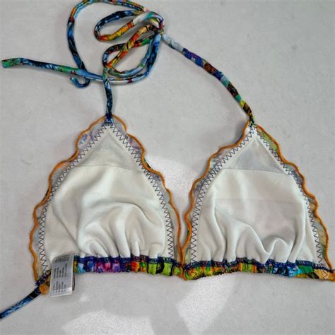 Luli Fama Swim Luli Fama Colorful Floral Beach Casual Summer Beaded Rhinestone Bikini M