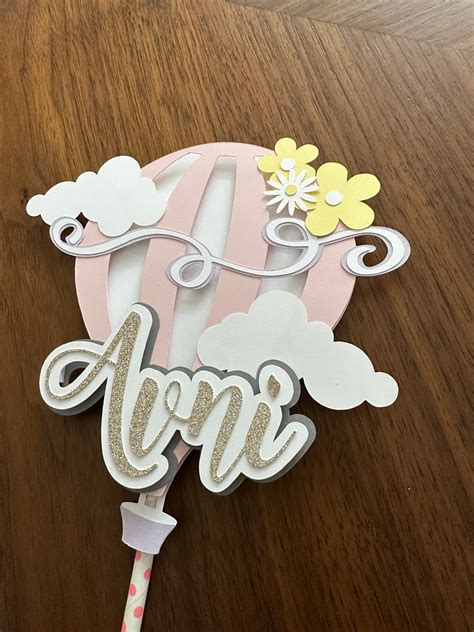 Custom Hot Air Balloon Birthday Cake Topper Baby Shower Cake Topper