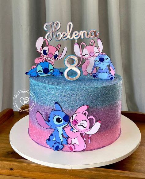Bolo Tema Stitch E Angel - Bolo Do Stitch