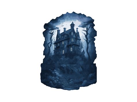 Sublimation Clip Art Haunted House Svg Graphic By Phoenixvectorarts