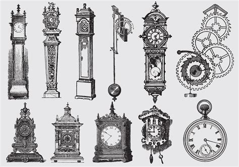 Download Old Style Drawing Clocks For Mechanic Projects