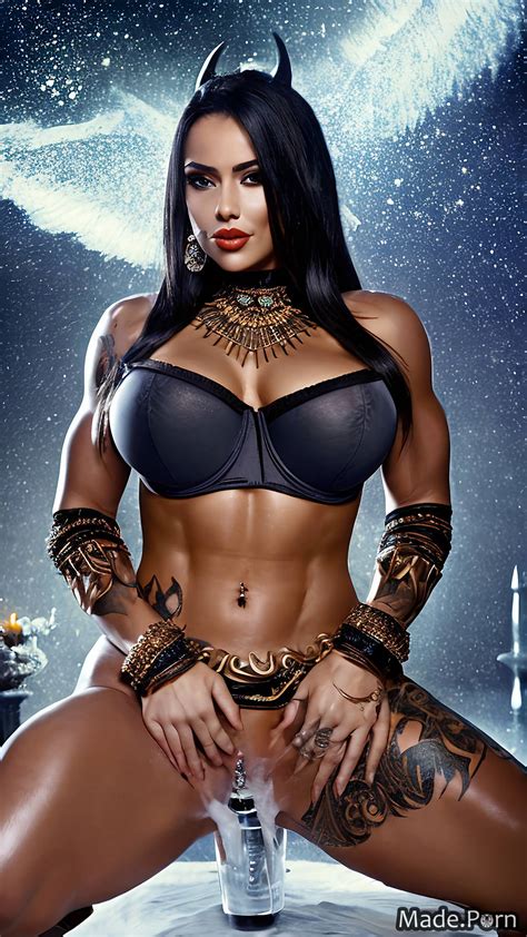 Porn Image Of Standing Night Perfect Body Seduction Gold Campfire Thunderstorm Created By AI