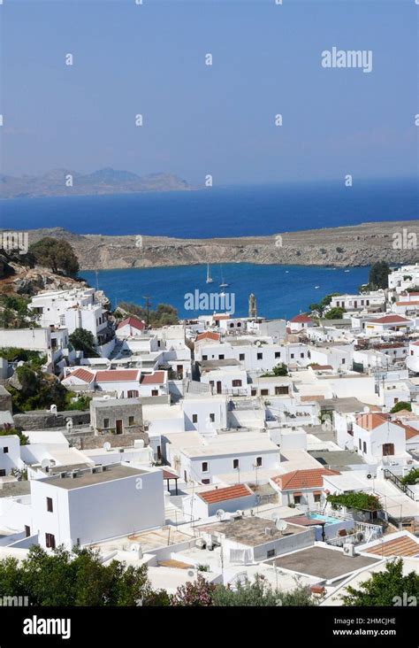 Lindos Village Rhodos Island Greece Stock Photo Alamy
