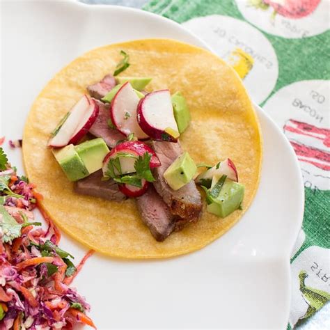 Skirt Steak Tacos With Radish And Avocado Salsa Punchfork