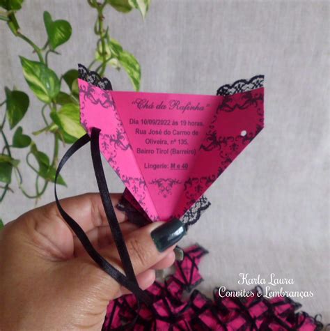 Convite Para Ch De Lingerie Corpete De Origami Elo