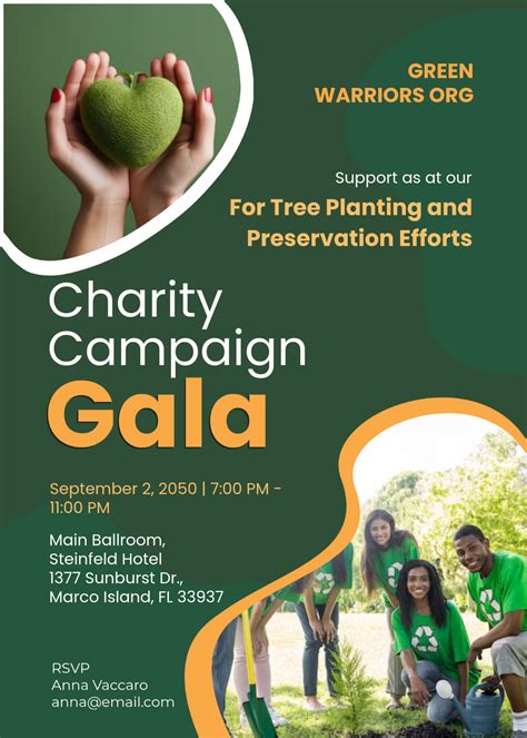 Free Green Gardening Charity Invitation Template to Edit Online
