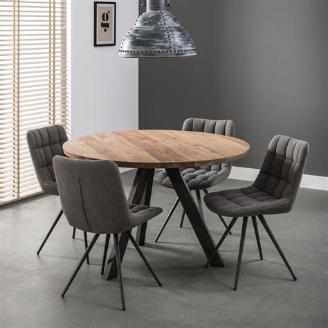 MeubelTop SoHome Ronde Eettafel Jenna Acaciahout En RVS 135cm