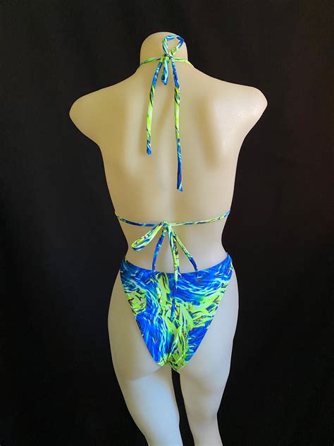 S S Style High Leg Retro Bikini Set Etsy
