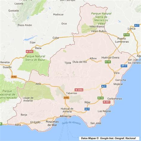 Mapa Almeria Provincia Mapa