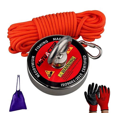 700Ibs Super Strong Neodymium Fishing Magnet with 20m(66feet) Durable ...