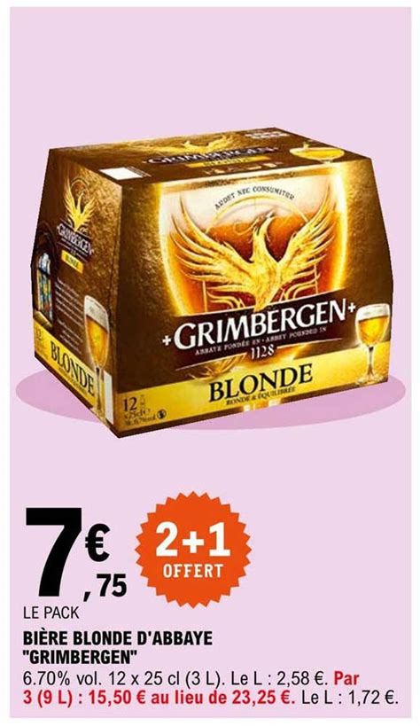 Promo Bi Re Blonde D Abbaye Grimbergen Chez E Leclerc Icatalogue Fr