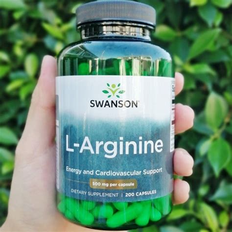 แอลอารจนน L Arginine 500 mg 200 Capsules Swanson Shopee Thailand