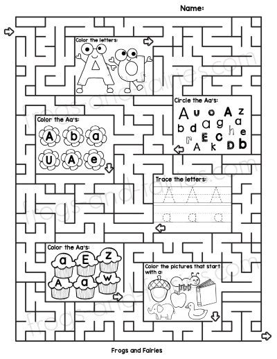 Alphabet Maze Worksheets A-Z – Frogs and Fairies