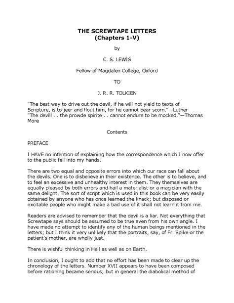 Screwtape Letters Pdf
