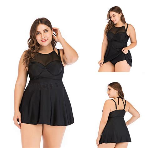 Anil Women Swimsuit One Piece Dress Plus Size Swimwear Black Sexy Bikini Beach Outfit Shopee